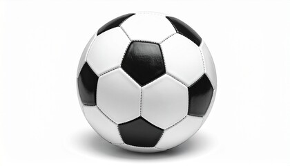 Classic Black and White Soccer Ball with Traditional Panel Design