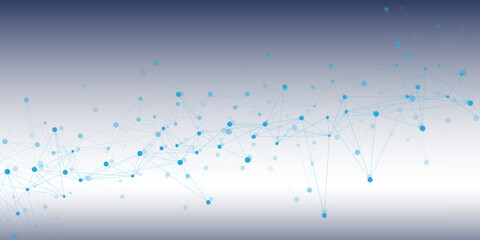 Connecting dots and lines background. Futuristic global network connection and big data visualization. Suitable for scientific, medicine, science and technology template design. Vector