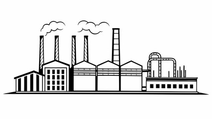 Industrial facility with smokestacks and buildings in a factory setting