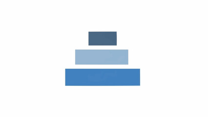 Obraz premium Blue bars stacked in ascending order.