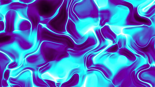 Abstract fluid metal waves animation in chromatic colors, flowing liquid texture, dynamic light motion, hypnotic psychedelic effect, seamless loop background