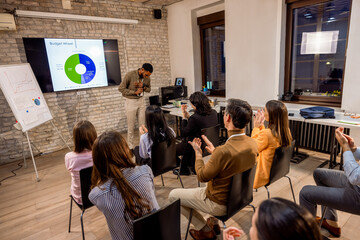  Colleague Applauded at Office on Conference Meeting