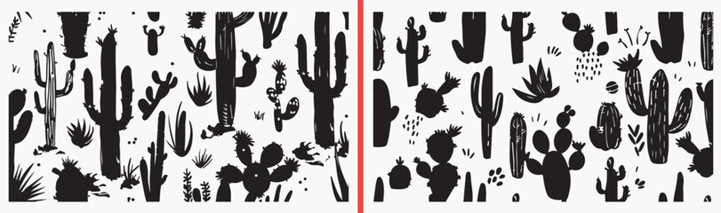 Fototapeta premium cactus plant illustration, desert succulent drawing, southwestern cactus artwork, prickly plant design, hand drawn desert clipart, mexican cactus illustration, stock succulent artwork