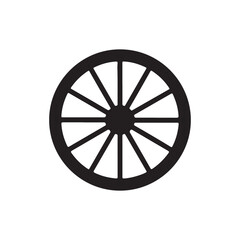 Fototapeta premium Wagon wheel silhouette vector illustration on white background