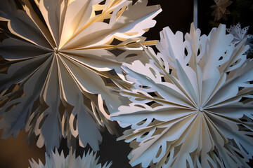 D&eacute;corations de No&euml;l &eacute;toiles en papier origami