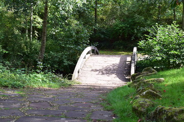 arch bridge in a park in Luxembourg