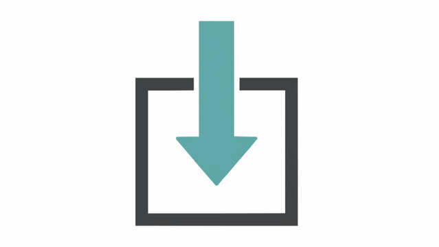 Green Arrow Pointing Downwards Inside Box.