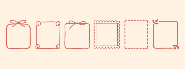Hand drawn doodle frame collection for scrapbooking, journaling, planners, invitations, and creative layouts with a soft handmade aesthetic.