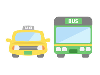 タクシーとバスのイラスト