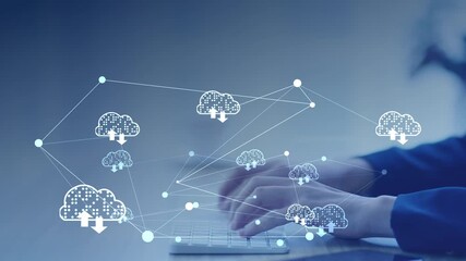 Virtual AI Cloud storage database system, data link file storage digital transformation technology, file access, doc sharing business finance, AI-powered analyze big data analyze, data management - Powered by Adobe