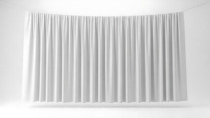 Aesthetic white fabric curtain hanging from a rod indoors