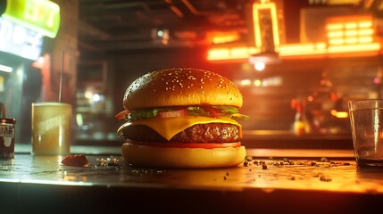 Delicious burger food photography restaurant diner meal fast food