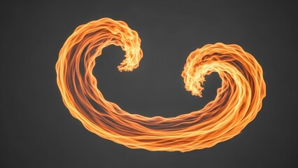 A vibrant and dynamic swirl of orange flames against a dark background