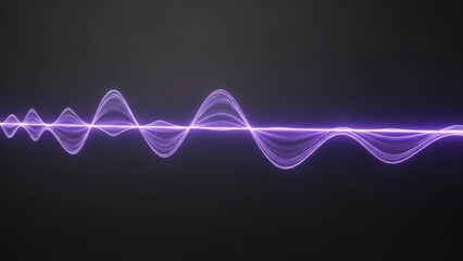 A vibrant purple sound wave glowing against a dark background
