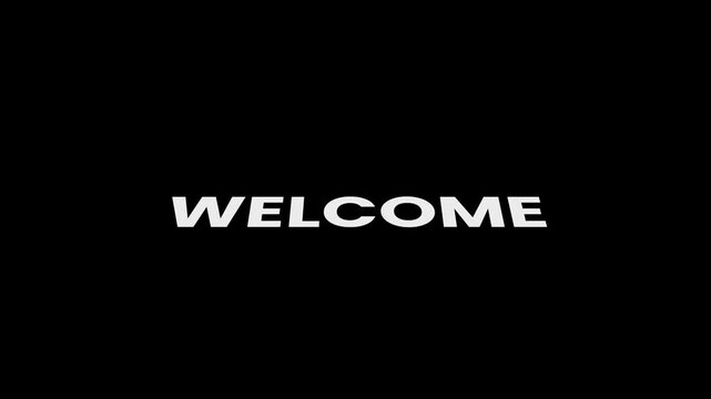 Dynamic welcome here text animation featuring smooth transitions, welcome typography transparent composition video, Black Background ,4k video (8)