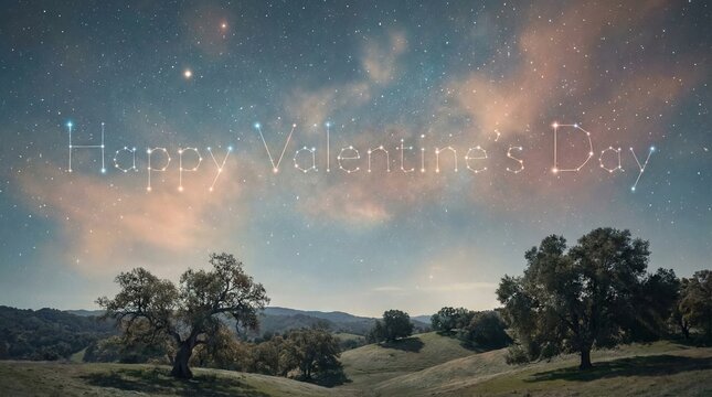Valentine's day celebration under starry sky nature landscape romantic atmosphere for freepik happyvalentinesday