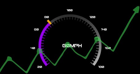 Animation of data processing over car panel on black background - Powered by Adobe
