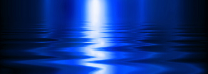 Liquid blue metal texture, metallic background with shiny waves.