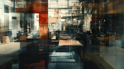 Futuristic manufacturing plant uses augmented reality interfaces displaying real time production data and analytics, optimizing efficiency and automation in an industry 4.0 environment