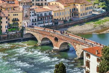 Naklejka premium Ponte San Pietro, Verona, Italy