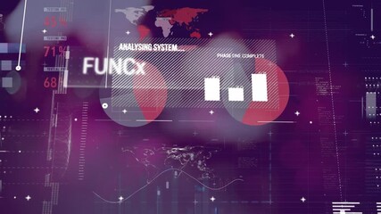 Animation of diverse data and graphs on digital screen over night blurred road traffic - Powered by Adobe