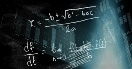 Animation of mathematical equations and data processing - Powered by Adobe