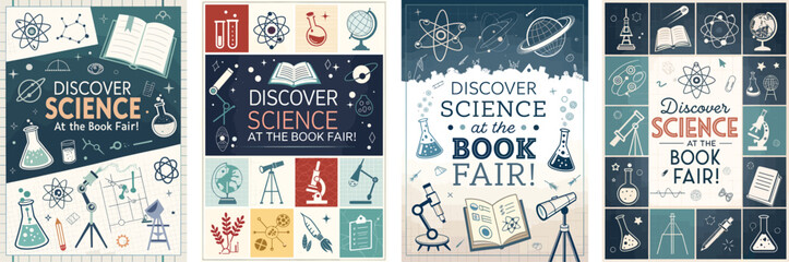 Creative science book fair posters inspiring young minds to explore the wonders of science