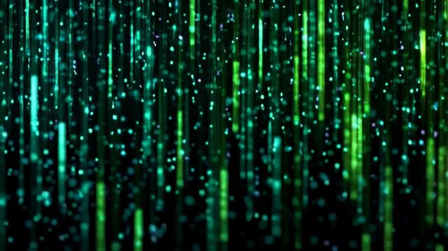 green binary code matrix futuristic background.