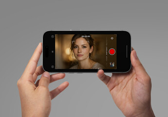 Phone Mockup - Hands Holding Horizontal