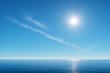 Obraz premium sun and sea minimalist style photography 