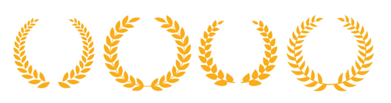 gold laurel wreath collection golden circle winner trophy