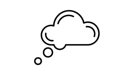 Obraz premium Blank Thought Bubble Outline Icon, Communication Symbol Isolated on White Background
