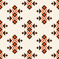 Ethnic geometric seamless pattern with diamond and arrow shapes