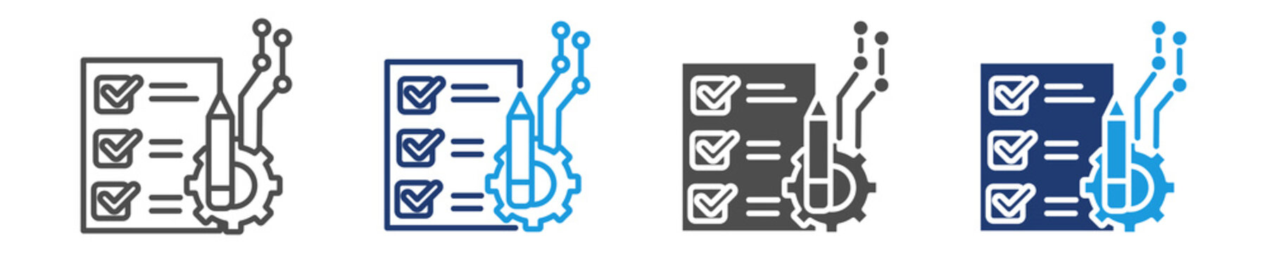 framework procedures icon set multiple style