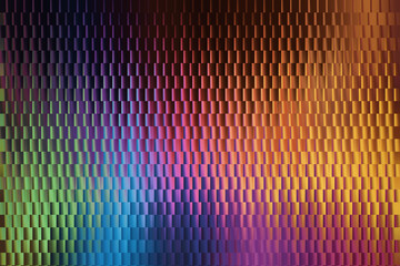 Technical Rainbow Pixel Grid Pattern with Dark Abstract Aesthetic and Data Stream Vibe