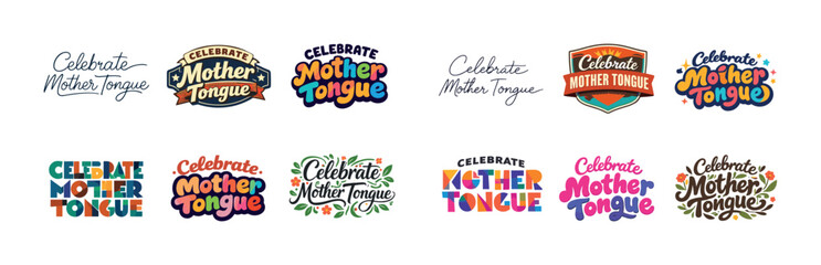 Celebrate mother tongue: colorful typography designs for language awareness