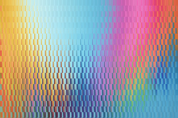 Colorful Mosaic Pattern of Vertical Stepped Bars with Gradient Transitions and Soft Hues