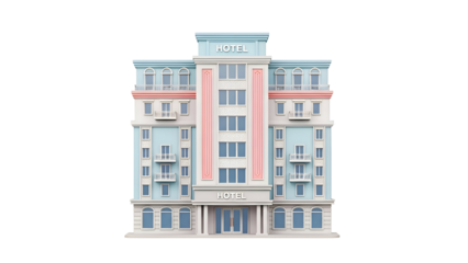 Modern Apartment Building with Balconies.