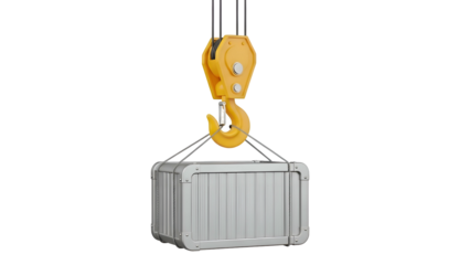 Crane Hook Lifting Shipping Container.
