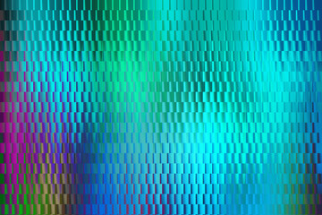Digital glitch style gridded background in vibrant green and cyan blue tones