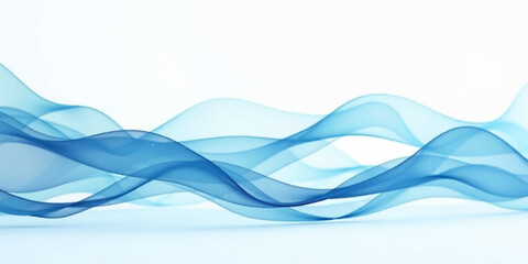 Obraz premium Abstract blue wave design featuring flowing curves and motion lines creates a modern vector backdrop with a light pattern of sea water and smoke art for a web wallpaper