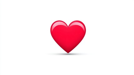 A bright red heart symbol on a white background representing love and affection