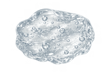 Clear gel bubble drop, transparent cosmetic liquid texture on skin, applying sanitizer moisturizer serum concept