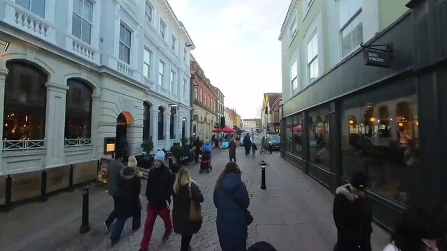 4k hyperlapse moving through the narrow streets of Bury St Edmunds in Suffolk, UK