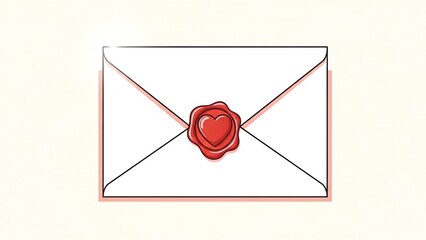Sealed envelope with heart wax seal
