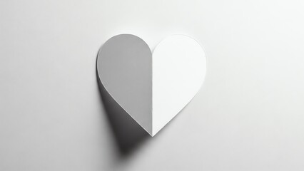 Two paper hearts on white background