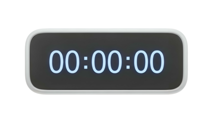 Digital Timer Display Showing Zero Hours.