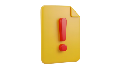 Yellow Document with Exclamation Mark Icon.