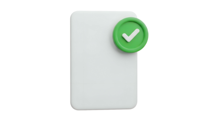 White smartphone with green checkmark notification.