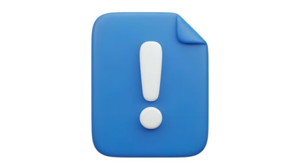 Blue Document with Exclamation Mark Icon.